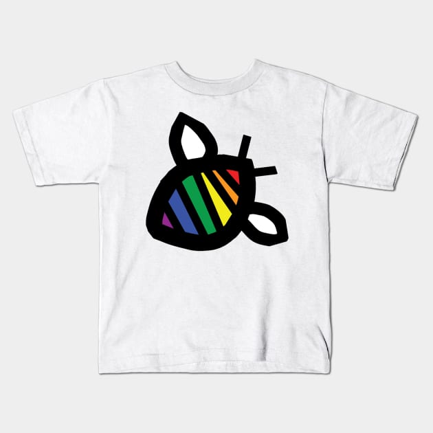 Honey Bee Abstract for Pride Month Kids T-Shirt by ellenhenryart